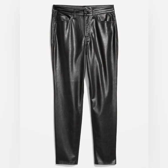 NWT! Black Jack High-Waisted OG Straight Faux-Leather Ankle Pants - 6 TALL 💛 - Picture 4 of 9